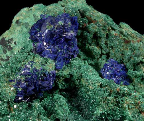 Azurite and Malachite from Big Indian Mine, near La Sal, San Juan County, Utah