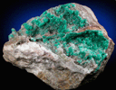 Dioptase on Calcite from Tsumeb Mine, Otavi-Bergland District, Oshikoto, Namibia