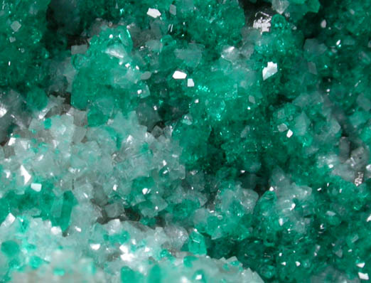 Dioptase on Calcite from Tsumeb Mine, Otavi-Bergland District, Oshikoto, Namibia