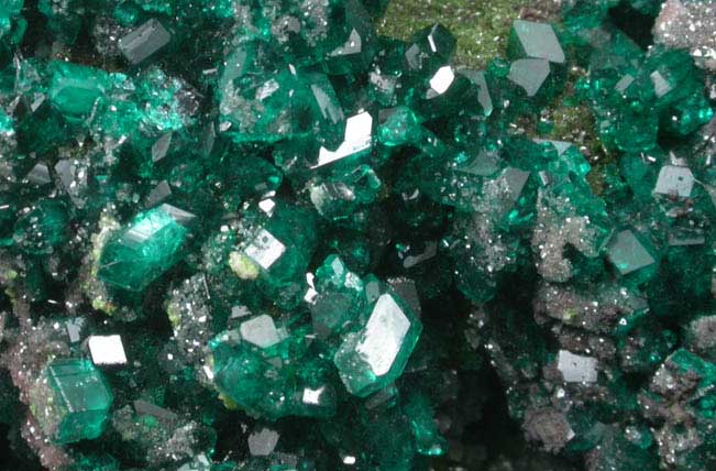 Dioptase, Conichalcite, Dolomite from Tsumeb Mine, Otavi-Bergland District, Oshikoto, Namibia