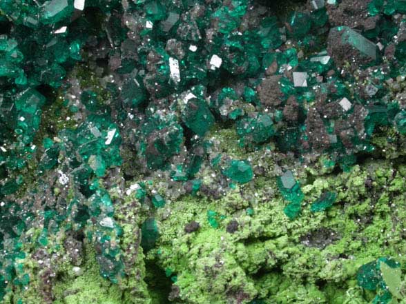 Dioptase, Conichalcite, Dolomite from Tsumeb Mine, Otavi-Bergland District, Oshikoto, Namibia