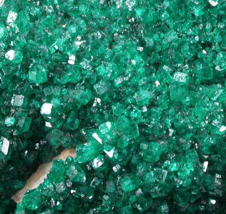 Dioptase over Calcite from Tsumeb Mine, Otavi-Bergland District, Oshikoto, Namibia