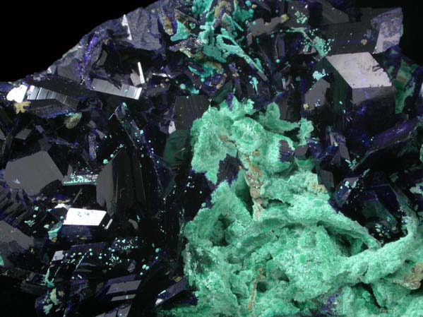 Azurite with Malachite pseudomorphs after Azurite from Tsumeb Mine, Otavi-Bergland District, Oshikoto, Namibia