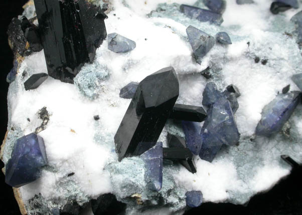 Benitoite, Neptunite and Natrolite from Benitoite Gem Mine, San Benito County, California (Type Locality for Benitoite)