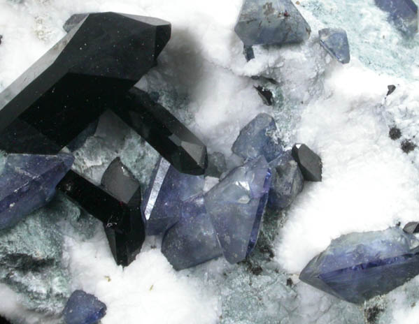 Benitoite, Neptunite and Natrolite from Benitoite Gem Mine, San Benito County, California (Type Locality for Benitoite)