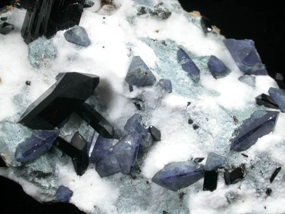 Benitoite, Neptunite and Natrolite from Benitoite Gem Mine, San Benito County, California (Type Locality for Benitoite)