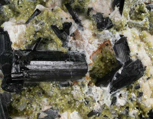 Sudoite and Schorl Tourmaline on Albite from Kara Oba (Dzhambul), Betpakdala Desert, Karaganda Oblast', Kazakhstan