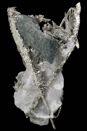 Silver in Calcite from Andres del Rio District, Batopilas, Chihuahua, Mexico