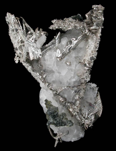 Silver in Calcite from Andres del Rio District, Batopilas, Chihuahua, Mexico