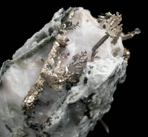 Silver in Calcite from Andres del Rio District, Batopilas, Chihuahua, Mexico