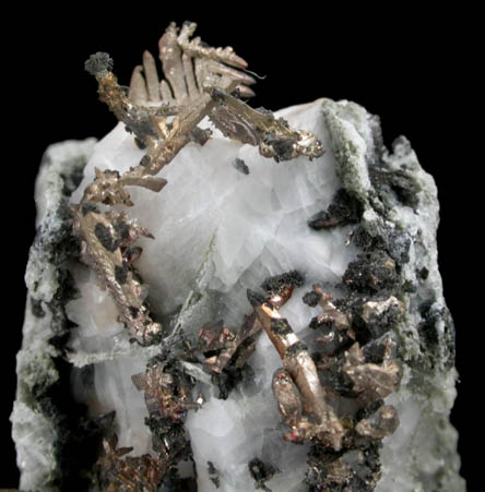 Silver in Calcite from Andres del Rio District, Batopilas, Chihuahua, Mexico