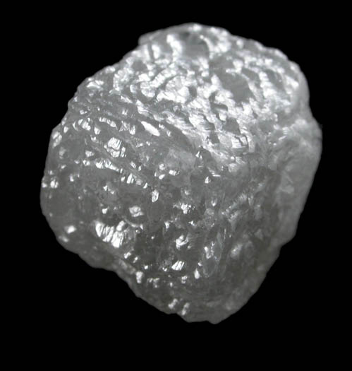 Diamond (5.72 carat gray cubic crystal) from Mbuji-Mayi (Miba), 300 km east of Tshikapa, Democratic Republic of the Congo