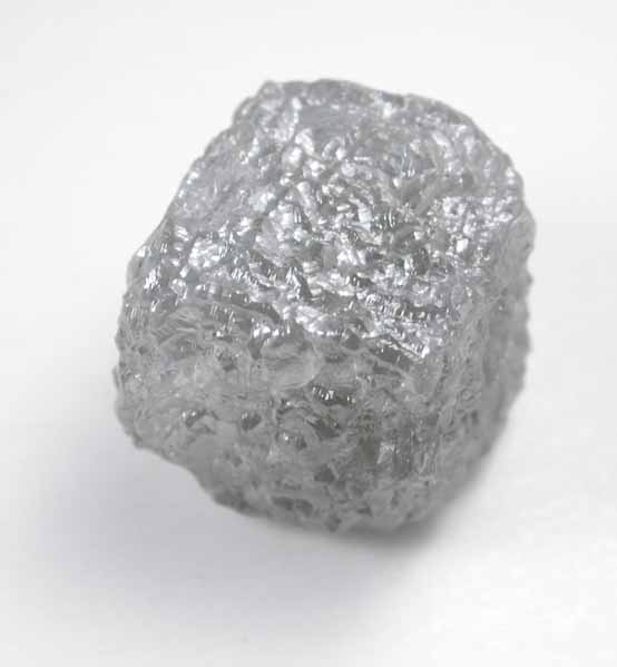 Diamond (6.31 carat gray cubic crystal) from Mbuji-Mayi (Miba), 300 km east of Tshikapa, Democratic Republic of the Congo