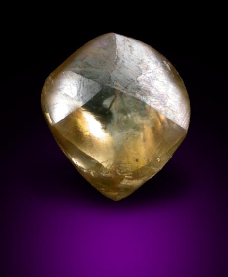 Diamond (1.26 carat orange tetrahexahedral crystal) from Northern Cape Province, South Africa