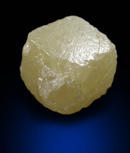 Diamond (2.44 carat yellow cubic crystal) from Mbuji-Mayi (Miba), 300 km east of Tshikapa, Democratic Republic of the Congo