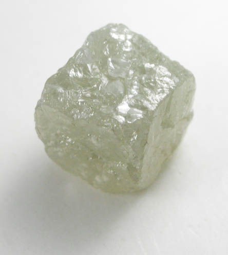 Diamond (2.05 carat greenish-gray cubic crystal) from Mbuji-Mayi (Miba), 300 km east of Tshikapa, Democratic Republic of the Congo