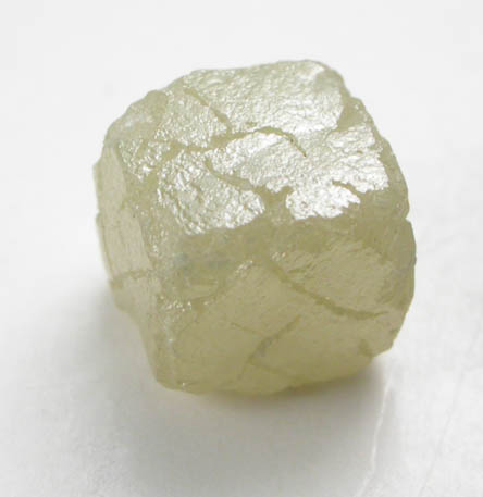 Diamond (2.22 carat yellow-gray cubic crystal) from Mbuji-Mayi (Miba), 300 km east of Tshikapa, Democratic Republic of the Congo