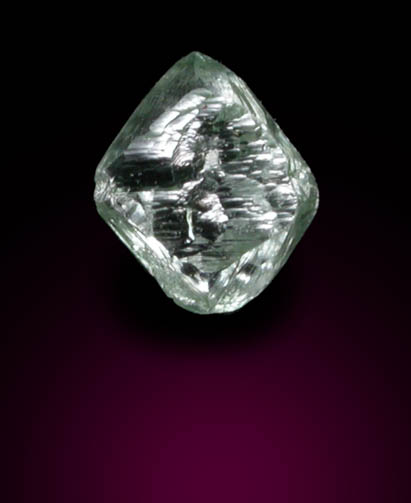 Diamond (0.35 carat green octahedral crystal) from Guaniamo, Bolivar Province, Venezuela