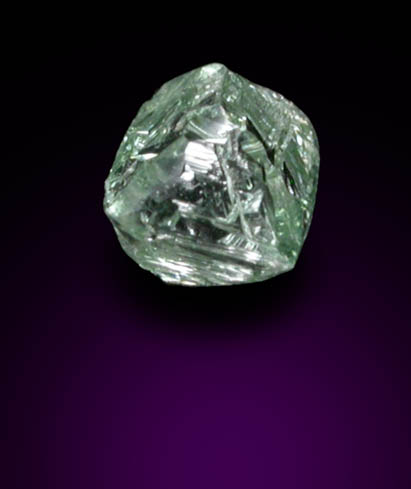 Diamond (0.23 carat green octahedral crystal) from Guaniamo, Bolivar Province, Venezuela