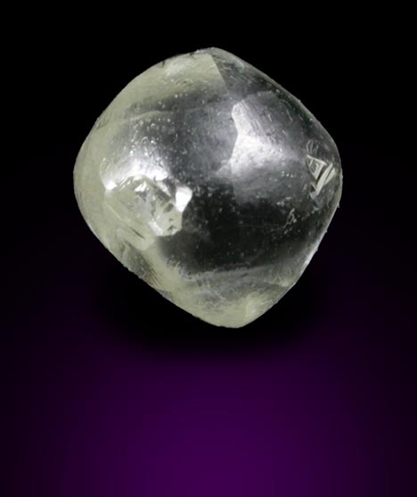 Diamond (0.55 carat nearly colorless hexoctahedral crystal) from Oranjemund District, southern coastal Namib Desert, Namibia