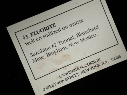 Fluorite on Quartz from Sunshine No. 2 Adit, Blanchard Mine, Hansonburg District, 8.5 km south of Bingham, Socorro County, New Mexico