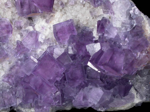 Fluorite on Quartz from Sunshine No. 2 Adit, Blanchard Mine, Hansonburg District, 8.5 km south of Bingham, Socorro County, New Mexico