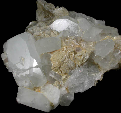 Beryl on Muscovite from Xuebaoding Mountain near Pingwu, Sichuan Province, China