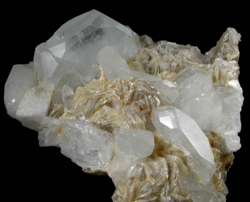 Beryl on Muscovite from Xuebaoding Mountain near Pingwu, Sichuan Province, China