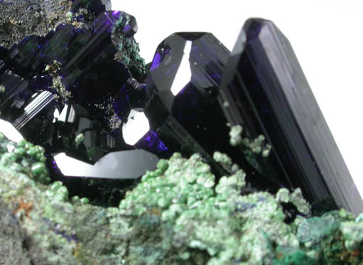 Azurite with Conichalcite and Malachite from Tsumeb Mine, Otavi-Bergland District, Oshikoto, Namibia