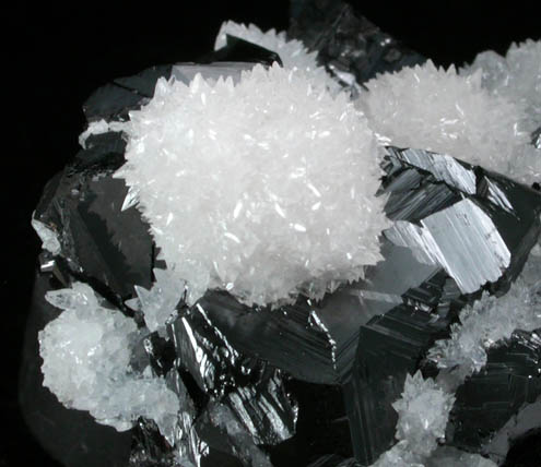 Calcite on Sphalerite from Madan District, Rhodope Mountains, Bulgaria