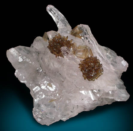 Eosphorite on Quartz from Lavra da Ilha, Taquaral, Jequitinhonha River, Minas Gerais, Brazil