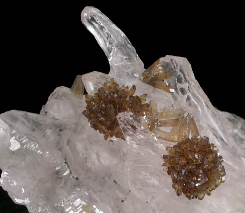 Eosphorite on Quartz from Lavra da Ilha, Taquaral, Jequitinhonha River, Minas Gerais, Brazil
