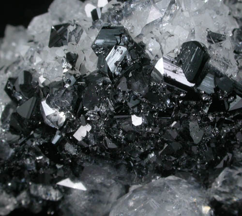 Ilvaite on Quartz from Second Sovietskiy Mine, Dalnegorsk, Primorskiy Kray, Russia