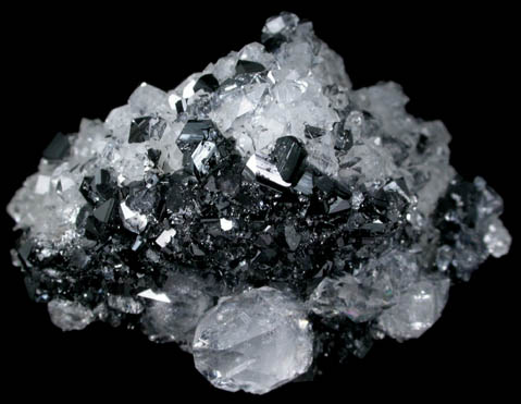 Ilvaite on Quartz from Second Sovietskiy Mine, Dalnegorsk, Primorskiy Kray, Russia