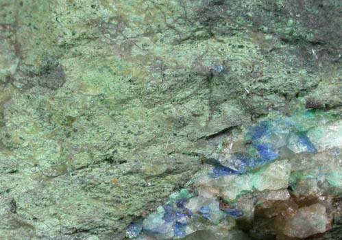 Cuproromeite with Azurite and Chrysocolla from Blind Spring Hill, Benton, Mono County, California (Type Locality for Cuproromeite)