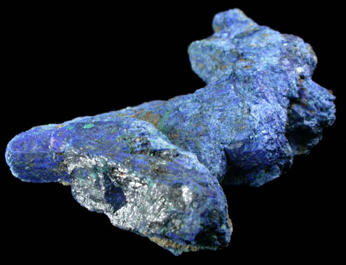 Chalcostibite with Azurite-Cuproromeite surface coating from Rar-el-Anz, Cherrat Wadi, Casablanca Prefecture, Morocco