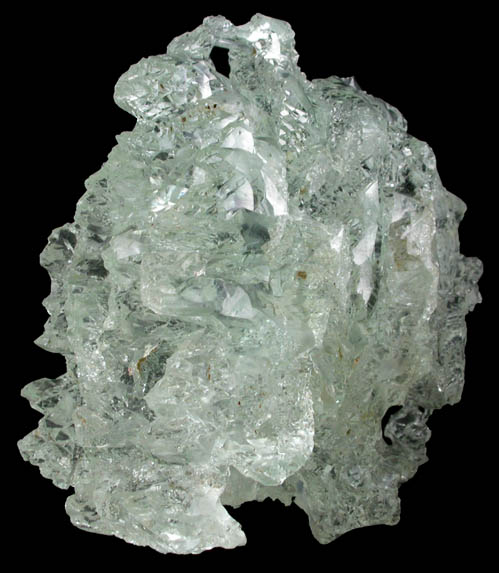 Beryl var. Aquamarine (complexly etched crystal) from Divino das Laranjeiras, Minas Gerais, Brazil