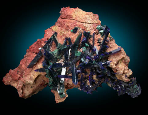 Azurite partially altered to Malachite from Tsumeb Mine, Otavi-Bergland District, Oshikoto, Namibia