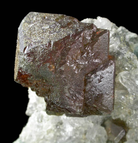 Sphalerite and Chalcopyrite on Quartz from Dzhezkazgan Mine, Karaganda Oblast', Kazakhstan