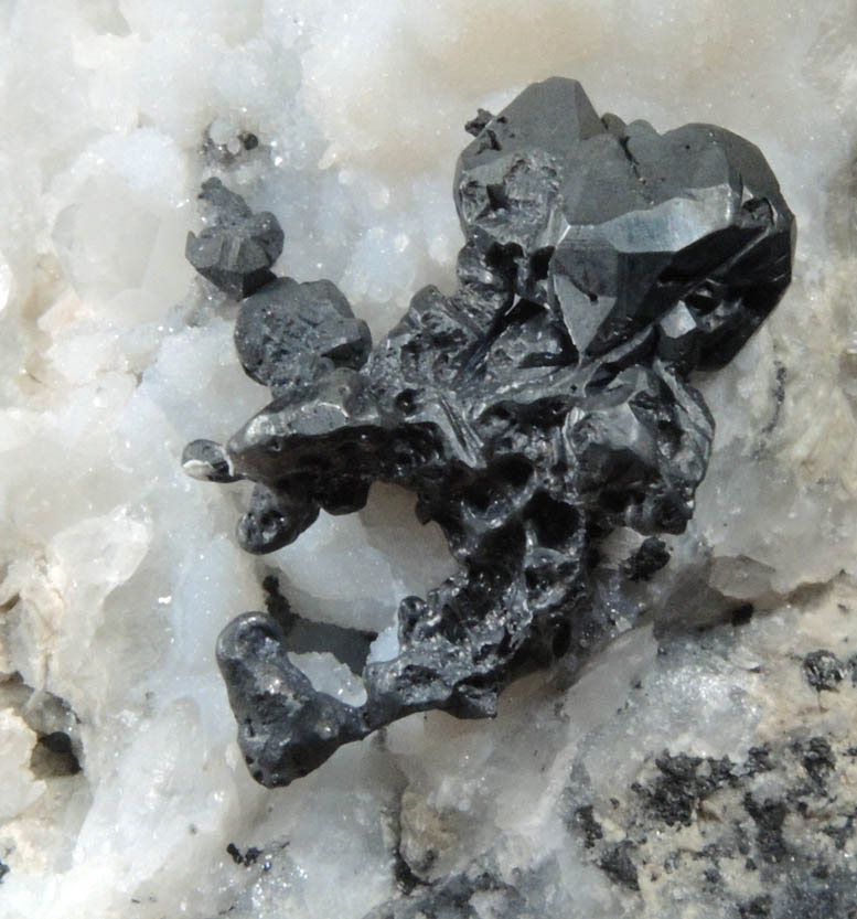 Pyrargyrite on Quartz from St. Andreasberg District, 25 km SE of Clausthal-Zellerfeld, Harz Mountains, Lower Saxony, Germany