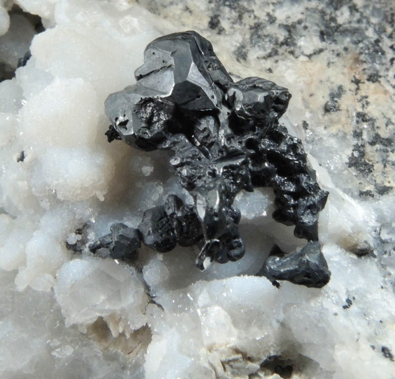 Pyrargyrite on Quartz from St. Andreasberg District, 25 km SE of Clausthal-Zellerfeld, Harz Mountains, Lower Saxony, Germany