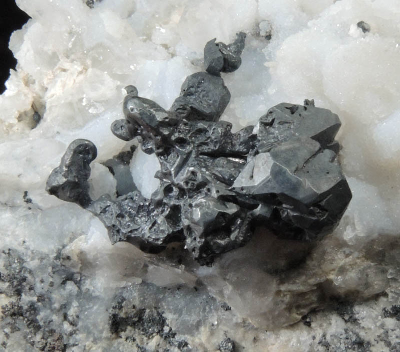Pyrargyrite on Quartz from St. Andreasberg District, 25 km SE of Clausthal-Zellerfeld, Harz Mountains, Lower Saxony, Germany