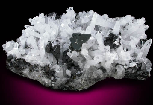 Tetrahedrite on Quartz with Sphalerite from Huaron District, Cerro de Pasco Province, Pasco Department, Peru