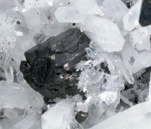 Tetrahedrite on Quartz with Sphalerite from Huaron District, Cerro de Pasco Province, Pasco Department, Peru