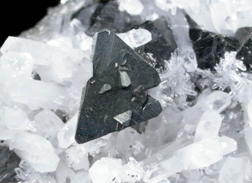 Tetrahedrite on Quartz with Sphalerite from Huaron District, Cerro de Pasco Province, Pasco Department, Peru