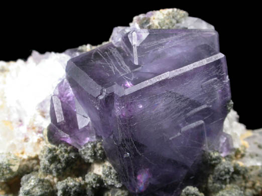 Fluorite on Quartz with Clinochlore from Dalnegorsk, Primorskiy Kray, Russia