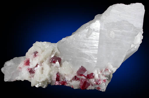 Cinnabar and Dolomite on Quartz from Chatian Mine, Fenghuang, Hunan, China