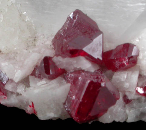 Cinnabar and Dolomite on Quartz from Chatian Mine, Fenghuang, Hunan, China