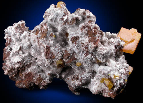 Hydrozincite and Wulfenite from Sierra de Los Lamentos, Chihuahua, Mexico