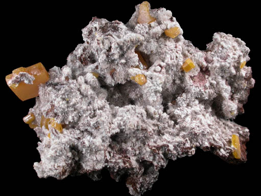 Hydrozincite and Wulfenite from Sierra de Los Lamentos, Chihuahua, Mexico